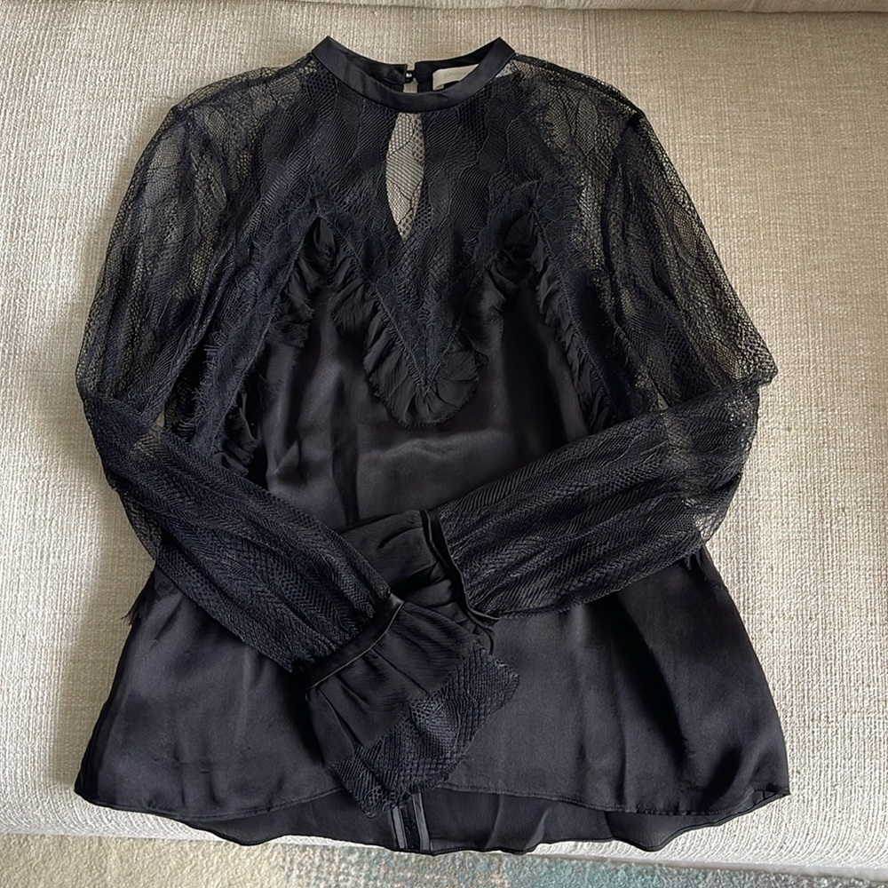 Jonathan Simkhai Lace and Silk Blouse - Picture 4 of 6
